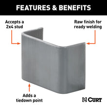 Load image into Gallery viewer, Curt Raw Steel Weld-On Stake Pocket (3-1/2in x 1-5/8in I.D.)