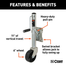 Load image into Gallery viewer, Curt Marine Jack w/6in Wheel (1200lbs 10in Travel Packaged)