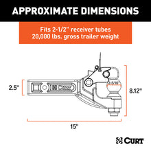 Load image into Gallery viewer, Curt Receiver-Mount Ball &amp; Pintle Combo (2-1/2in Shank 2-5/16in Ball 20000lbs)