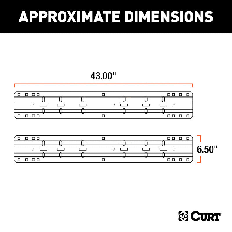 Curt Universal 5th Wheel Base Rails (Gloss Black)