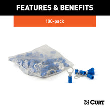 Load image into Gallery viewer, Curt Ring Terminals (16-14 Wire Gauge 5/16in Stud Size 100-Pack)