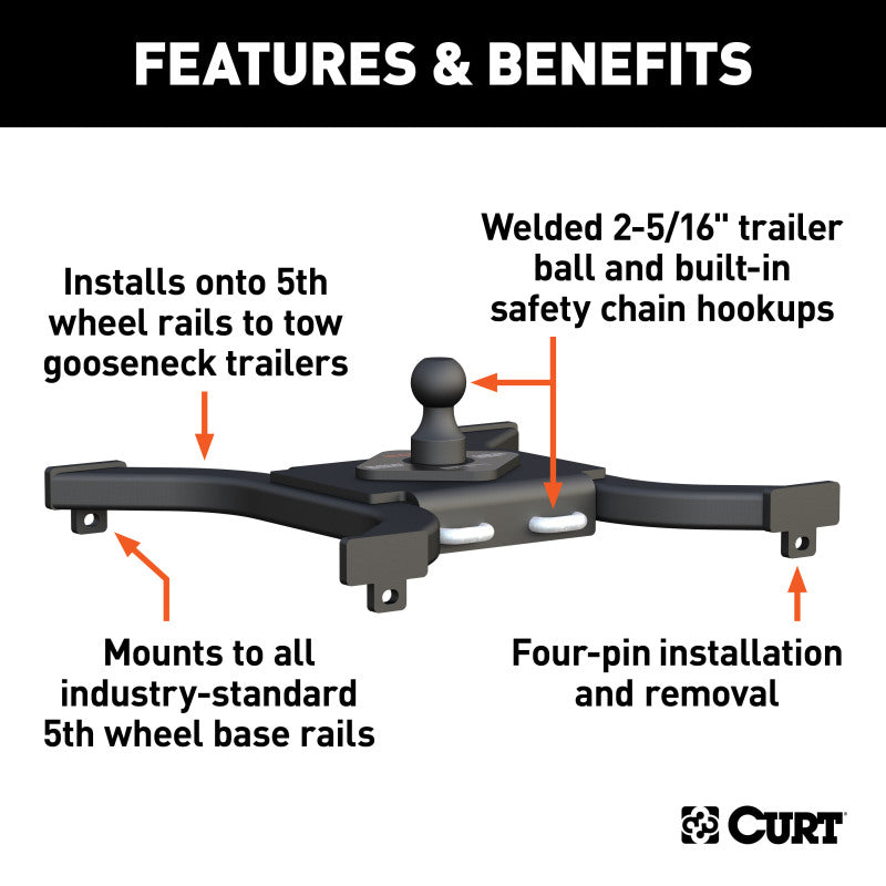 Curt Spyder 5th Wheel Rail Gooseneck Hitch