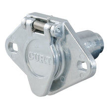 Load image into Gallery viewer, Curt 6-Way Round Connector Socket (Vehicle Side Diecast Metal)
