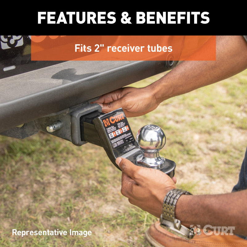 Curt Dual-Length Ball Mount (2in Shank 7500lbs 2in Drop 7-1/2in or 10-1/2in Long)