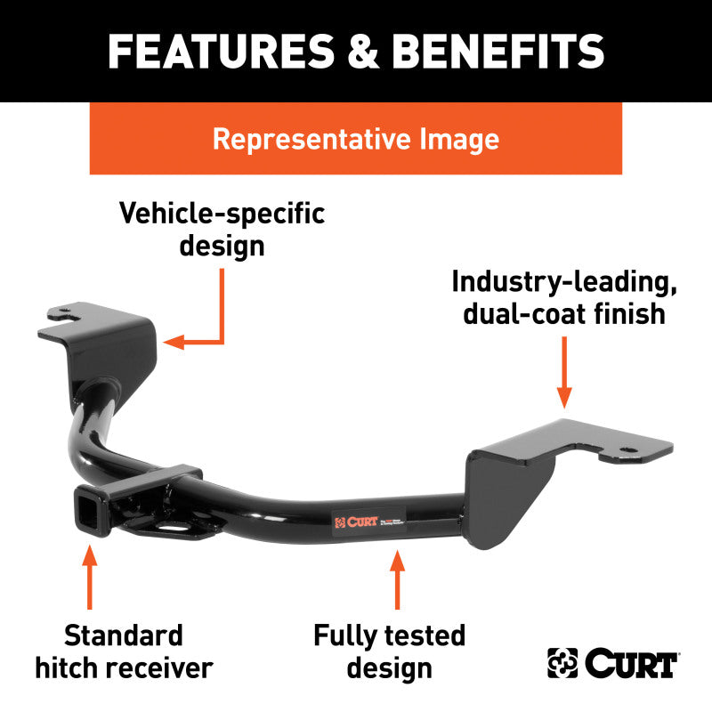 Curt 00-05 Dodge Neon Class 1 Trailer Hitch w/1-1/4in Ball Mount BOXED