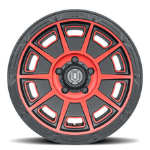 Load image into Gallery viewer, ICON Victory 17x8.5 6x120 0mm Offset 4.75in BS Satin Black w/Red Tint Wheel