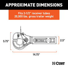 Load image into Gallery viewer, Curt Receiver-Mount Pintle Hook (2-1/2in Shank 20000lbs 2-1/2in Lunette Eyes)