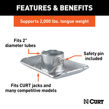 Load image into Gallery viewer, Curt Pin-On Jack Foot (Fits 2in Tube 2000lbs 1-11/16in Height Packaged)