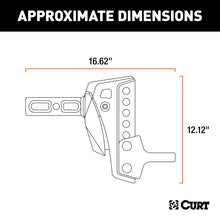 Load image into Gallery viewer, Curt Rebellion XD Adjustable Cushion Hitch Ball Mount (2in Shank 15000lbs 6-1/4in Drop)