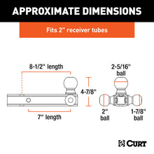 Load image into Gallery viewer, Curt Multi-Ball Mount (2in Hollow Shank 1-7/8in 2in &amp; 2-5/16in Chrome Balls)