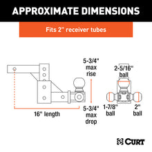 Load image into Gallery viewer, Curt Adjustable Tri-Ball Mount (2in Shank 1-7/8in 2in &amp; 2-5/16in Balls)