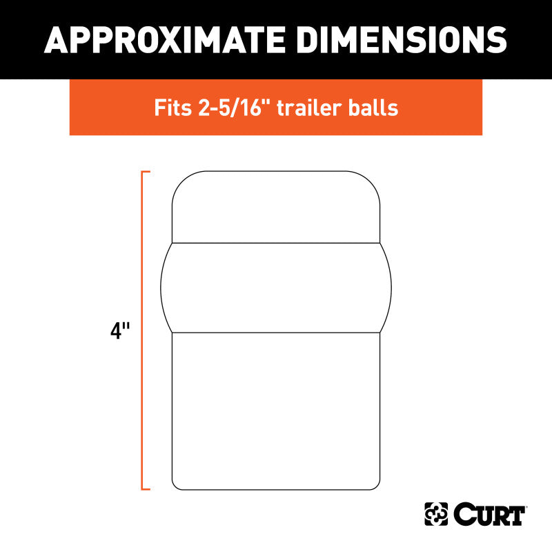 Curt Trailer Ball Cover (Fits 2-5/16in Balls Black Rubber Packaged)