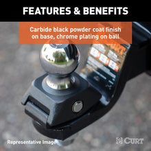 Load image into Gallery viewer, Curt Rockerball 2-5/16in Cushion Hitch Trailer Ball (1in x 2-1/2in Shank 7500lbs Chrome)