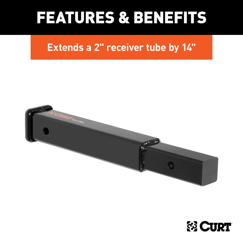 Curt 14in Receiver Tube Extender (2in Shank 3500lbs)