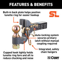 Load image into Gallery viewer, Curt SecureLatch Receiver-Mount Ball &amp; Pintle Hitch Combo (2in Shank 2-5/16in Ball 14K)
