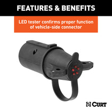 Load image into Gallery viewer, Curt Adapter w/Tester (7-Way RV Blade to 6-Round Trailer Center Pin Auxiliary)