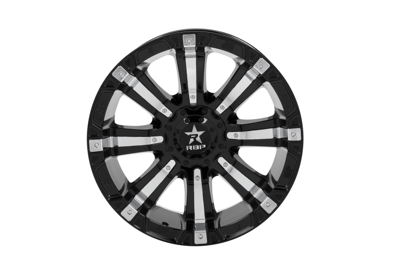 RBP 94R 20x10 Blank BP / -25mm Offset 78mm CB Black w/Chrome Inserts Wheel
