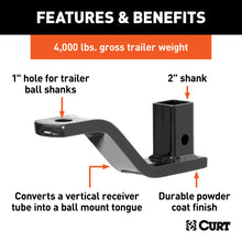 Load image into Gallery viewer, Curt Vertical Receiver Ball Mount (2in Shank 4000lbs)