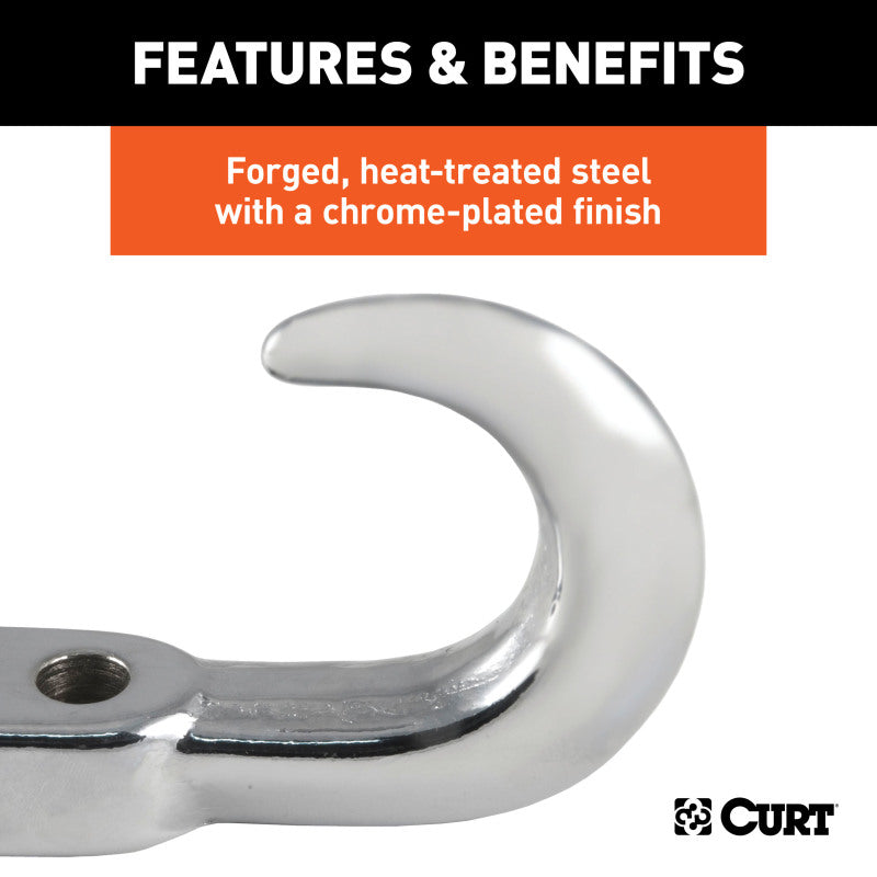 Curt Tow Hook w/Hardware (10000lbs Chrome)