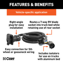 Load image into Gallery viewer, Curt 15-18 Ford F-250 Super Duty 7ft Wiring Harness Extension (Adds 7-Way RV Blade to Truck Bed)