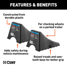 Load image into Gallery viewer, Curt Wheel Chock Set (Up to 17in Wide Wheels)