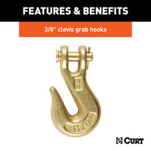 Load image into Gallery viewer, Curt 14ft Transport Binder Safety Chain w/2 Clevis Hooks (26400lbs Yellow Zinc)