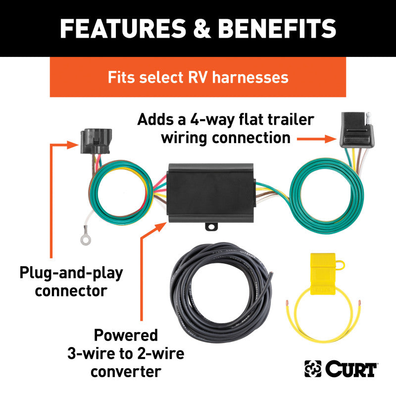 Curt Custom Towed-Vehicle RV Wiring Harness Add-On