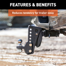 Load image into Gallery viewer, Curt Rebellion XD Adjustable Cushion Hitch Ball Mount (2in Shank 15000lbs 6-1/4in Drop)