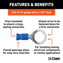 Load image into Gallery viewer, Curt Ring Terminals (16-14 Wire Gauge 3/8in Stud Size 100-Pack)