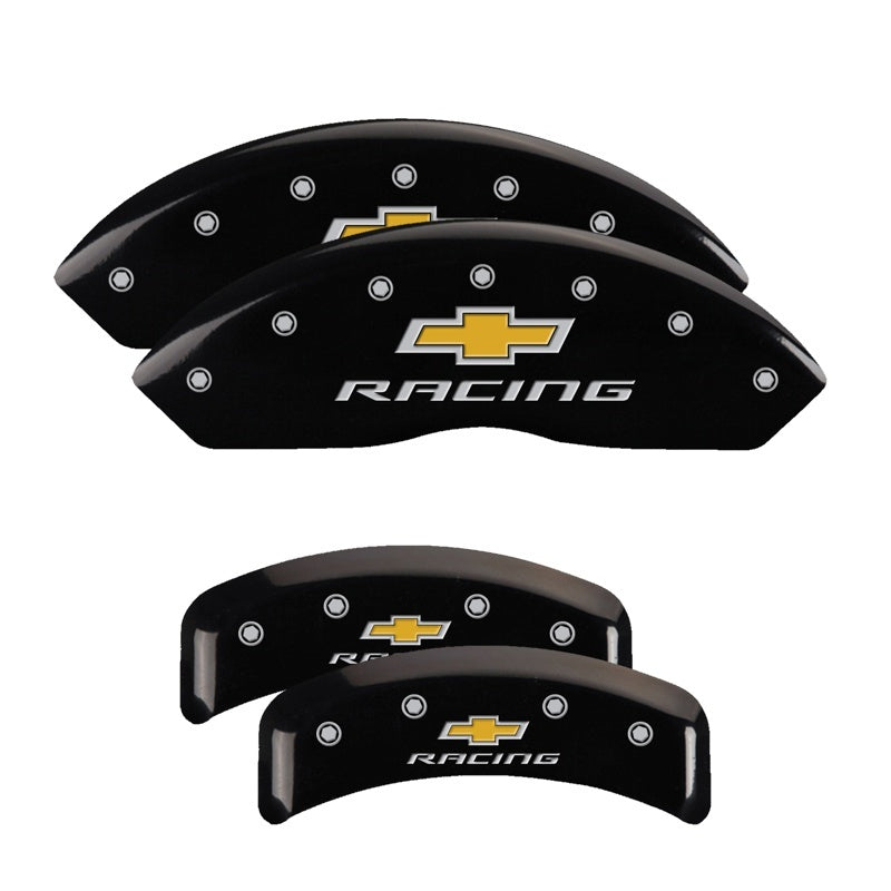 MGP 4 Caliper Covers Engraved F & R Chevy Racing Black Finish Silver Char 1988 Chevrolet Corvette