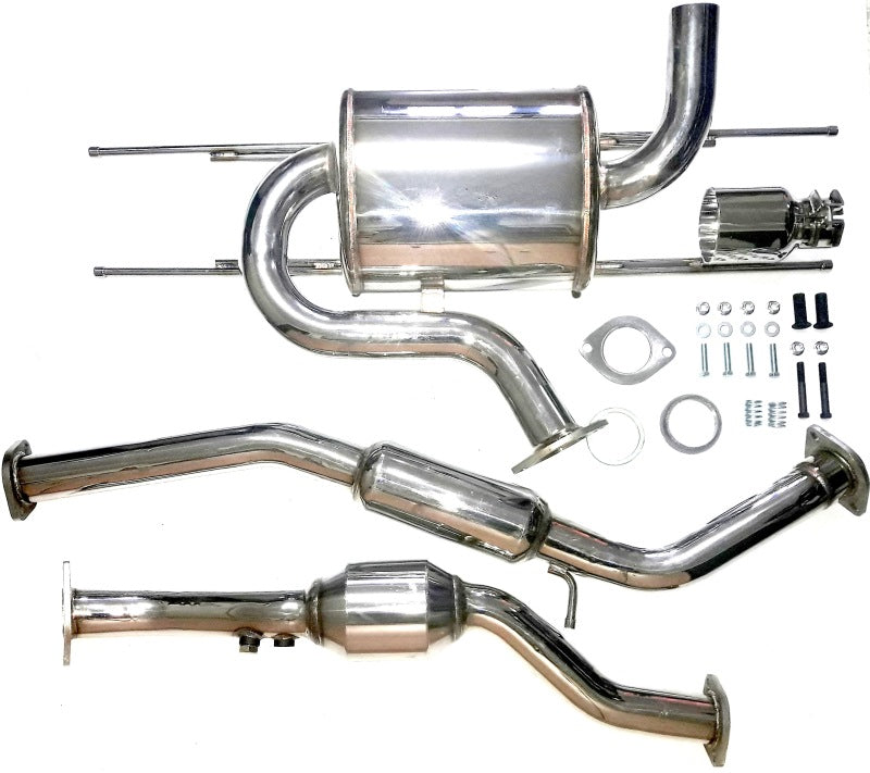 AVO 2016+ Mazda Miata ND MX5 1.5L Dual Twin 2in Rolled Tip Exhaust (Incl 5in Metal Cat Converter)