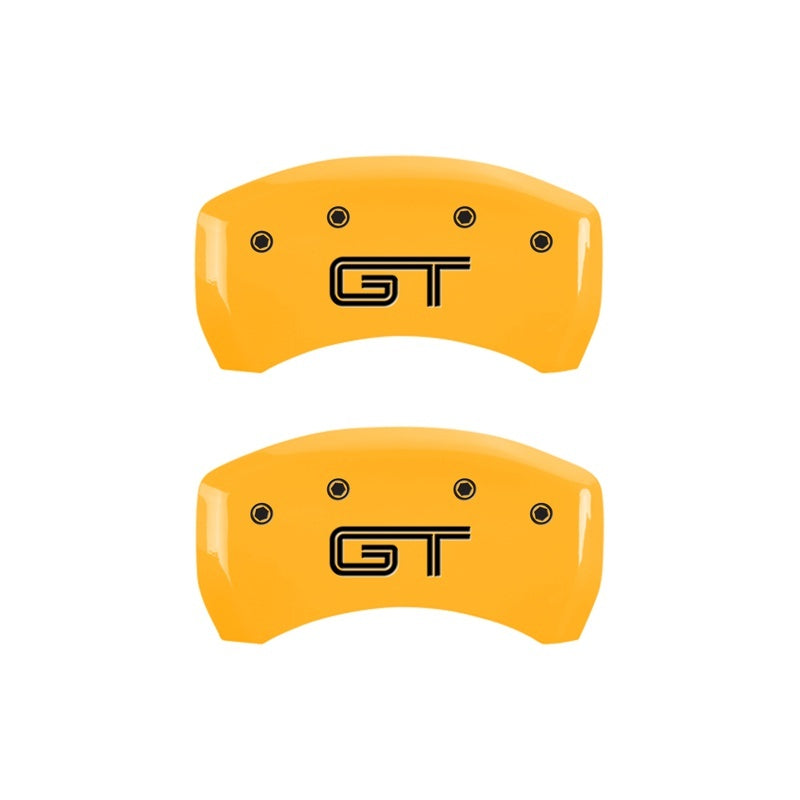 MGP Rear set 2 Caliper Covers Engraved Rear S197/GT Yellow finish black ch