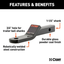 Load image into Gallery viewer, Curt Class 2 Ball Mount (1-1/4in Shank 3500lbs 1in Drop 7-13/16in Long)