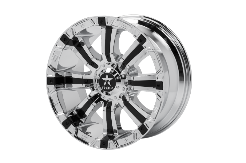 RBP 94R 20x10 Blank BP / -25mm Offset 78mm CB Chrome w/Black Inserts Wheel
