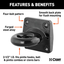 Load image into Gallery viewer, Curt Pintle Mount Lunette Eye (35000lbs 2-1/2in I.D.)