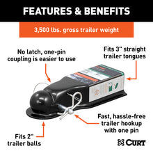 Load image into Gallery viewer, Curt QuickPin No-Latch 2in Trailer Coupler (3in Channel - 3500 lbs)