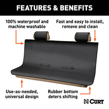 Load image into Gallery viewer, Curt Seat Defender 58in x 63in Removable Waterproof Black XL Bench Truck Seat Cover