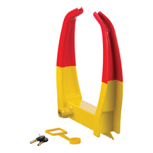 Load image into Gallery viewer, Curt Wheel Chock Lock (Yellow Powder Coat)