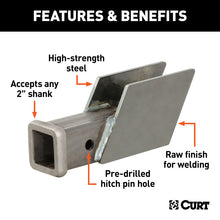 Load image into Gallery viewer, Curt Raw Steel Weld-On Hitch Box (2in Receiver 5000lbs GTW)