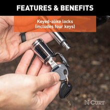 Load image into Gallery viewer, Curt Hitch &amp; Coupler Lock Set (2in Receiver 2-1/2in Latch)