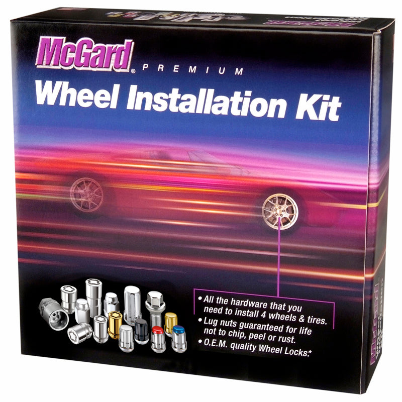 McGard 6 Lug Hex Install Kit w/Locks (Cone Seat Nut) M12X1.25 / 13/16 Hex / 1.28in. L - Chrome