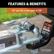 Load image into Gallery viewer, Curt Coupler Lock (1/4in Pin 3-3/8in Latch Span Barbell Chrome)