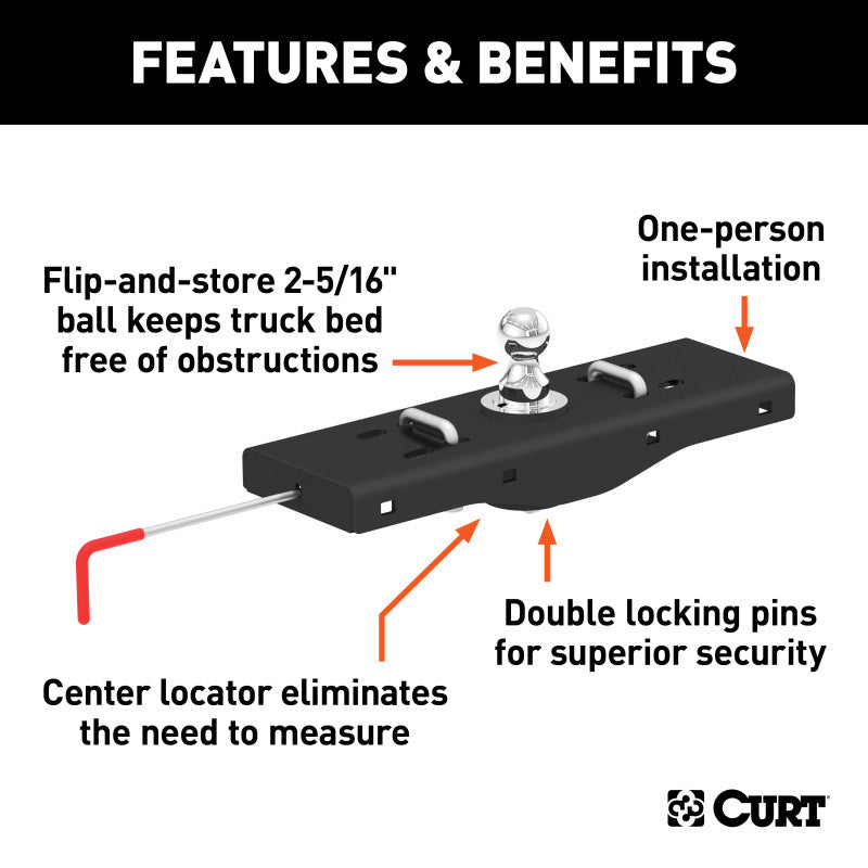 Curt Universal Double Lock EZr Gooseneck Hitch