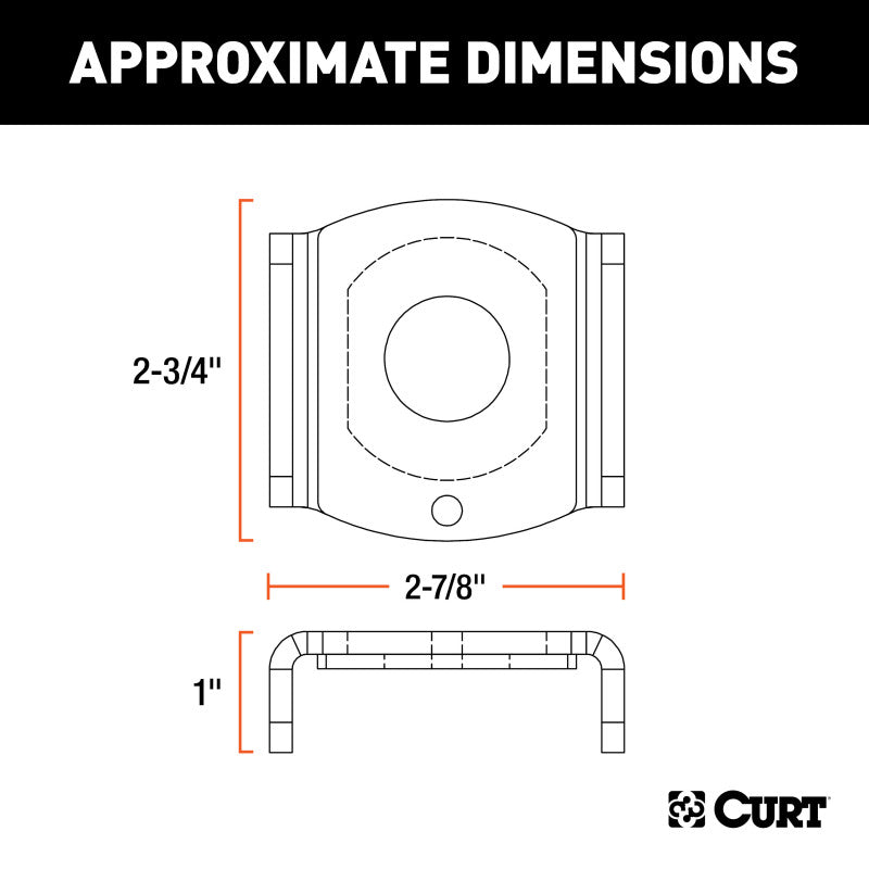 Curt Ball Mount Tongue Sleeve (2-1/2in Tongue Sleeve 1in Ball Hole)