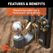 Load image into Gallery viewer, Curt Replacement SecureLatch 2-5/16in Pintle Ball (14000lbs 1-1/4in Shank)