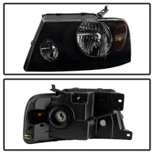 Load image into Gallery viewer, xTune Ford F150 04-08 Amber Crystal Headlights Black Smoked HD-JH-FF15004-AM-BSM