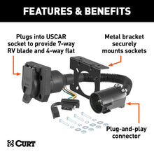 Load image into Gallery viewer, Curt Universal Dual-Output 7 &amp; 4-Way Connector (Plugs into USCAR)