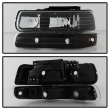 Load image into Gallery viewer, xTune Chevy Tahoe 00-06 Amber Crystal Headlights w/ Bumper Lights Black HD-JH-CSIL99-SET-AM-BK