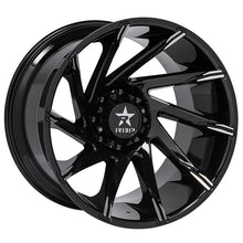 Load image into Gallery viewer, RBP 77R Spike 18x9.0 6x139.7 BP / 5 BS / 0mm Offset 108mm CB Gloss Black w/Machined Accent Wheel