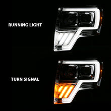 Load image into Gallery viewer, ANZO 2009-2013 Ford F-150 Projector Light Bar G4 Switchback Headlights Chrome Amber